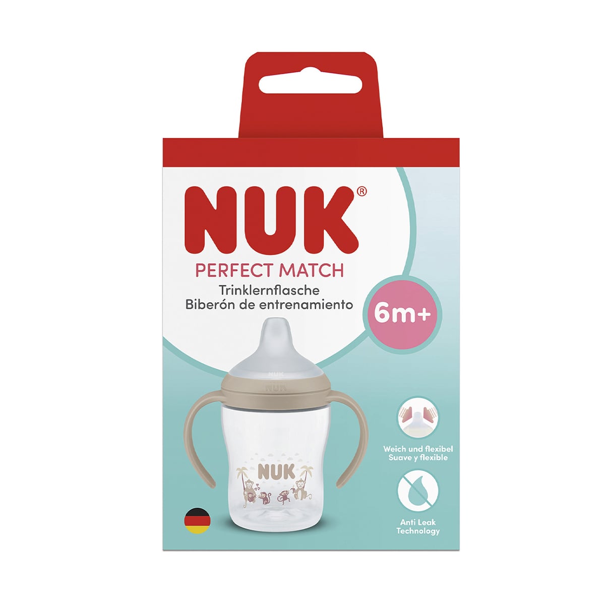 Поїльник NUK Perfect Match Learner Cup Мавпа, з ручкою, від 6 місяців, 150 мл (3954236)